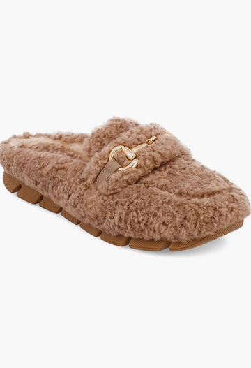 MIA Limited Edition Camel Faux Shearling Slide