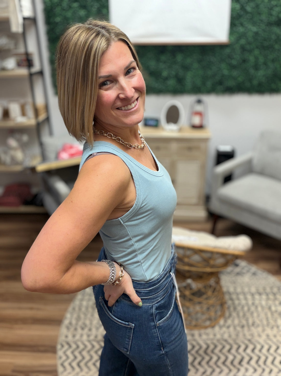 Classic Ribbed Scoop Neck Tank