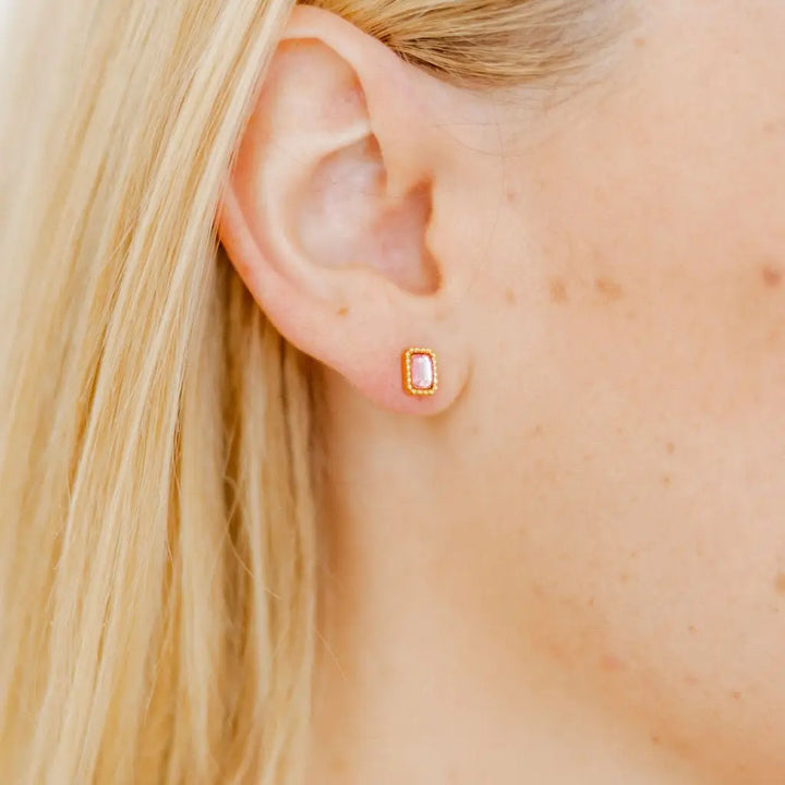 Linny Co - Pink Madison Flat Back Earrings