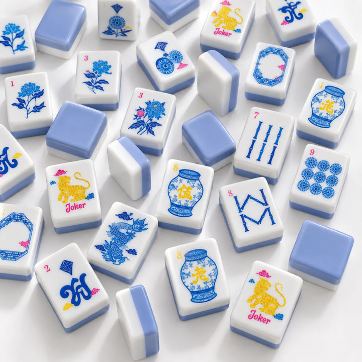 Blue Porcelain Mahjong Set