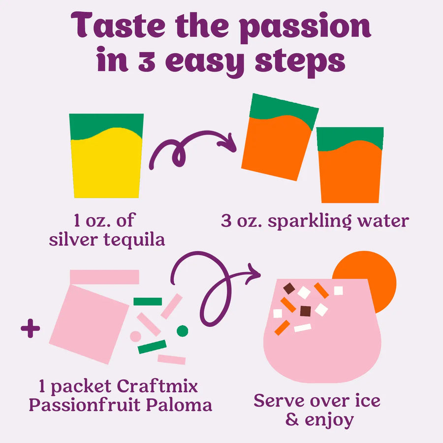 Passionfruit Paloma Cocktail Mix  - 6 Pack Multipack