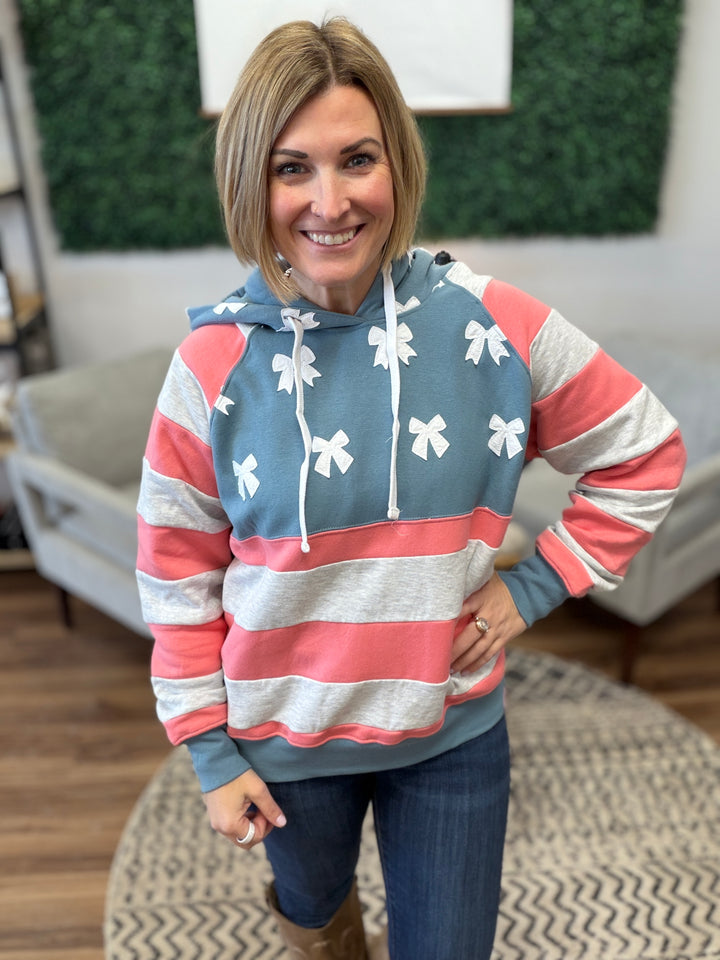 Red, White and BOW Hoodie