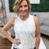 Liverpool - Sleeveless Lace-to-Knit Hybrid Top