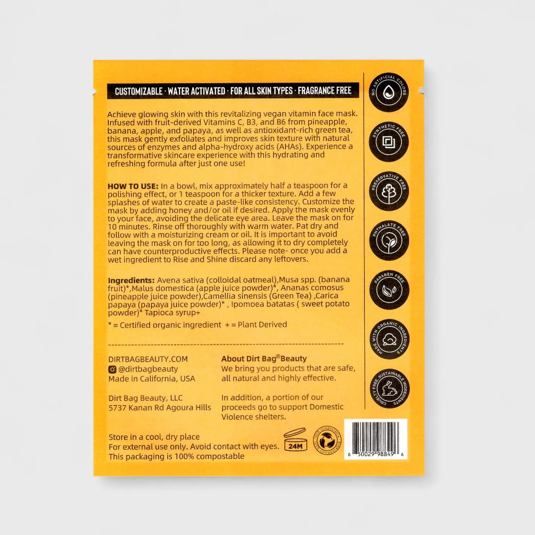 Dirt Bag - Vegan Nourish & Revitalize Mask