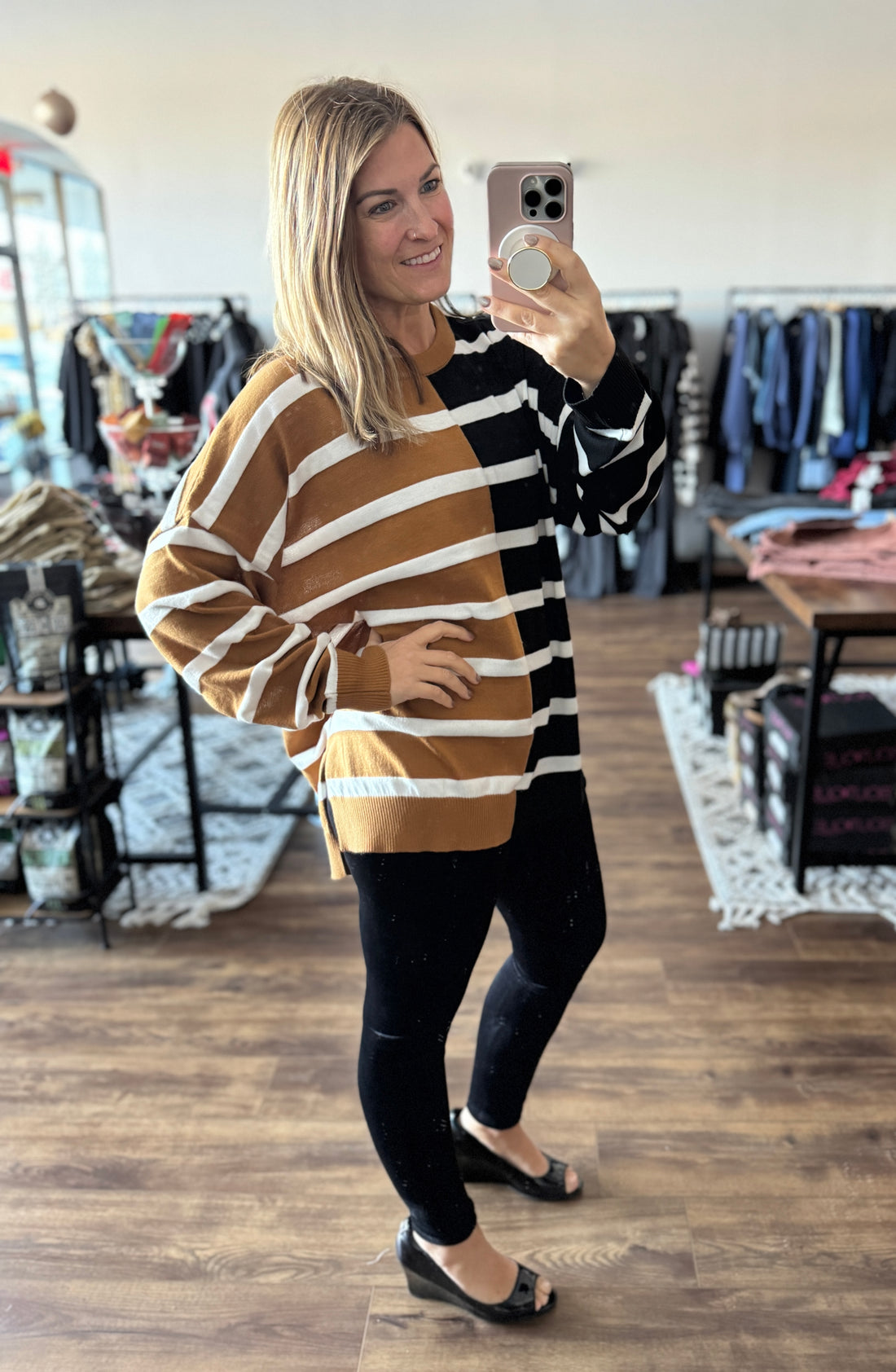 Parker Striped Sweater - Tan