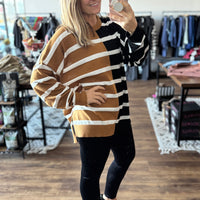 Parker Striped Sweater - Tan