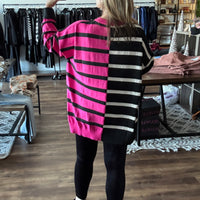 Parker Striped Sweater - Pink