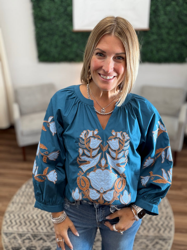 Bluebell Embroidered Blouse