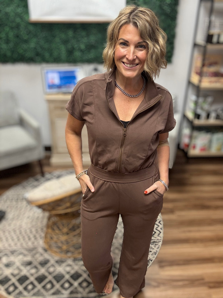 Modal Scuba Zip-Front Jumpsuit