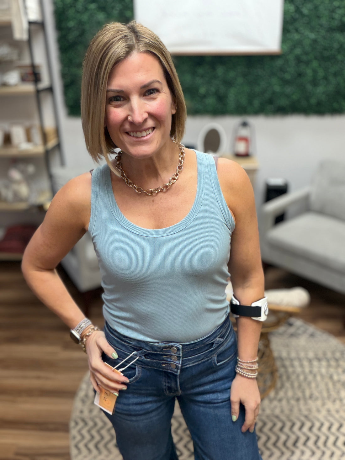 Classic Ribbed Scoop Neck Tank