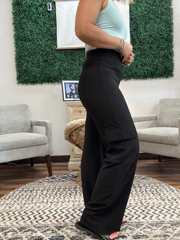 Pull-On Cargo Slacks - Black