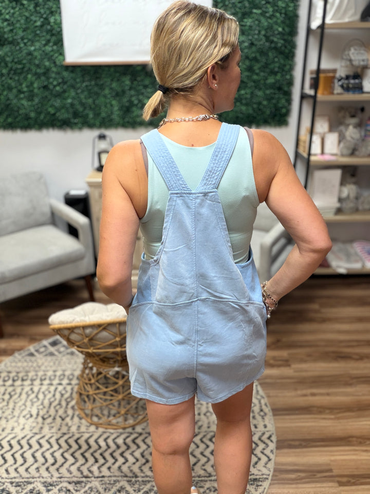 Beach Please Romper - Light Blue
