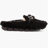 MIA Limited Edition Black Faux Shearling Slide