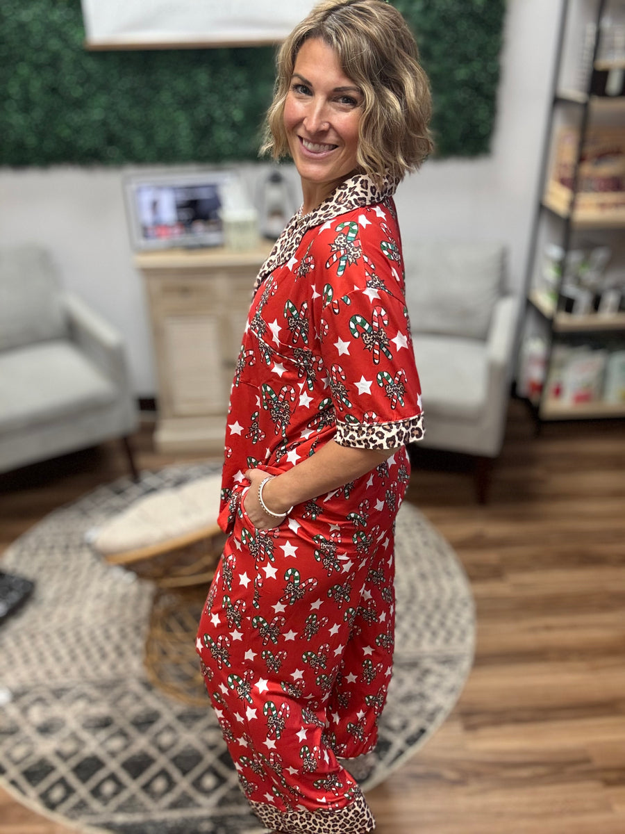 Christmas Luxe Pajama Set - Candy Canes
