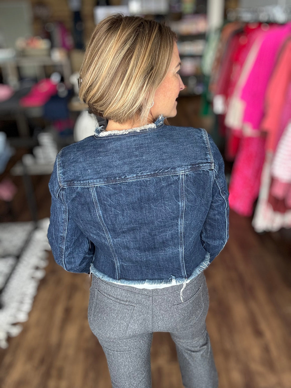 Liverpool - Classic Jean Jacket with Fray Hem