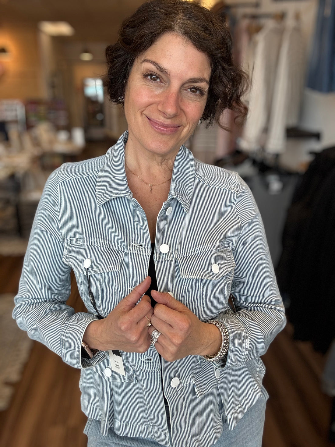 Liverpool - Pinstripe Peplum Jacket