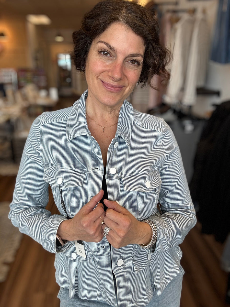 Liverpool - Pinstripe Peplum Jacket