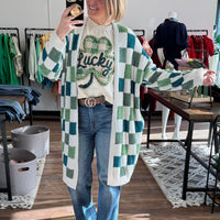Luck 'o the Irish Checkered Cloud Cardigan