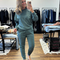 Scuba Crewneck Pullover & Jogger 2-Piece Set - Ash Jade