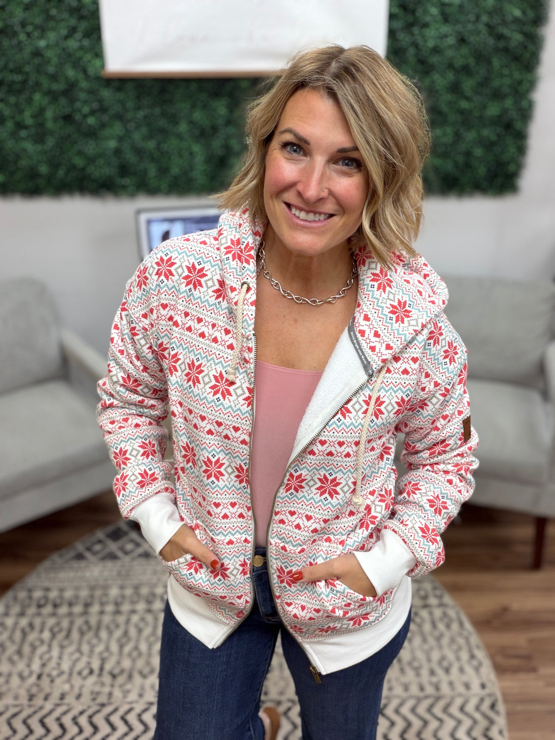 Comfort Zone FullZip - Frosted Fairisle