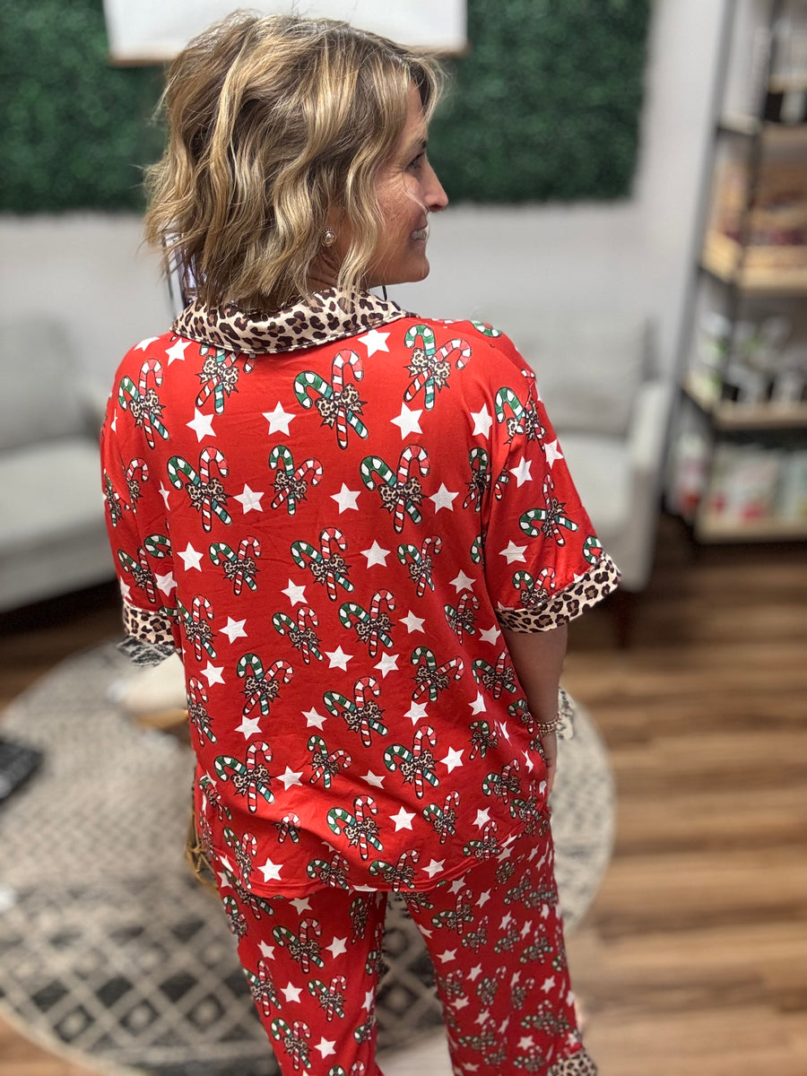Christmas Luxe Pajama Set - Candy Canes