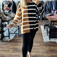 Parker Striped Sweater - Tan