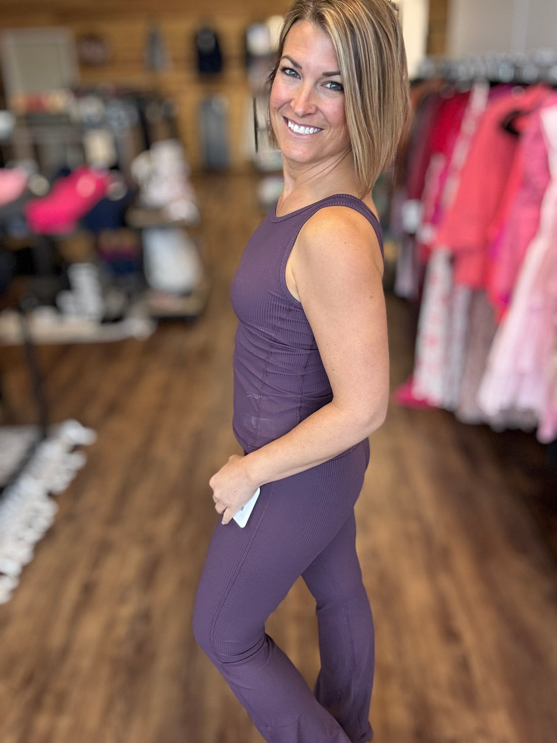 Ribbed Relax Tank - Plum