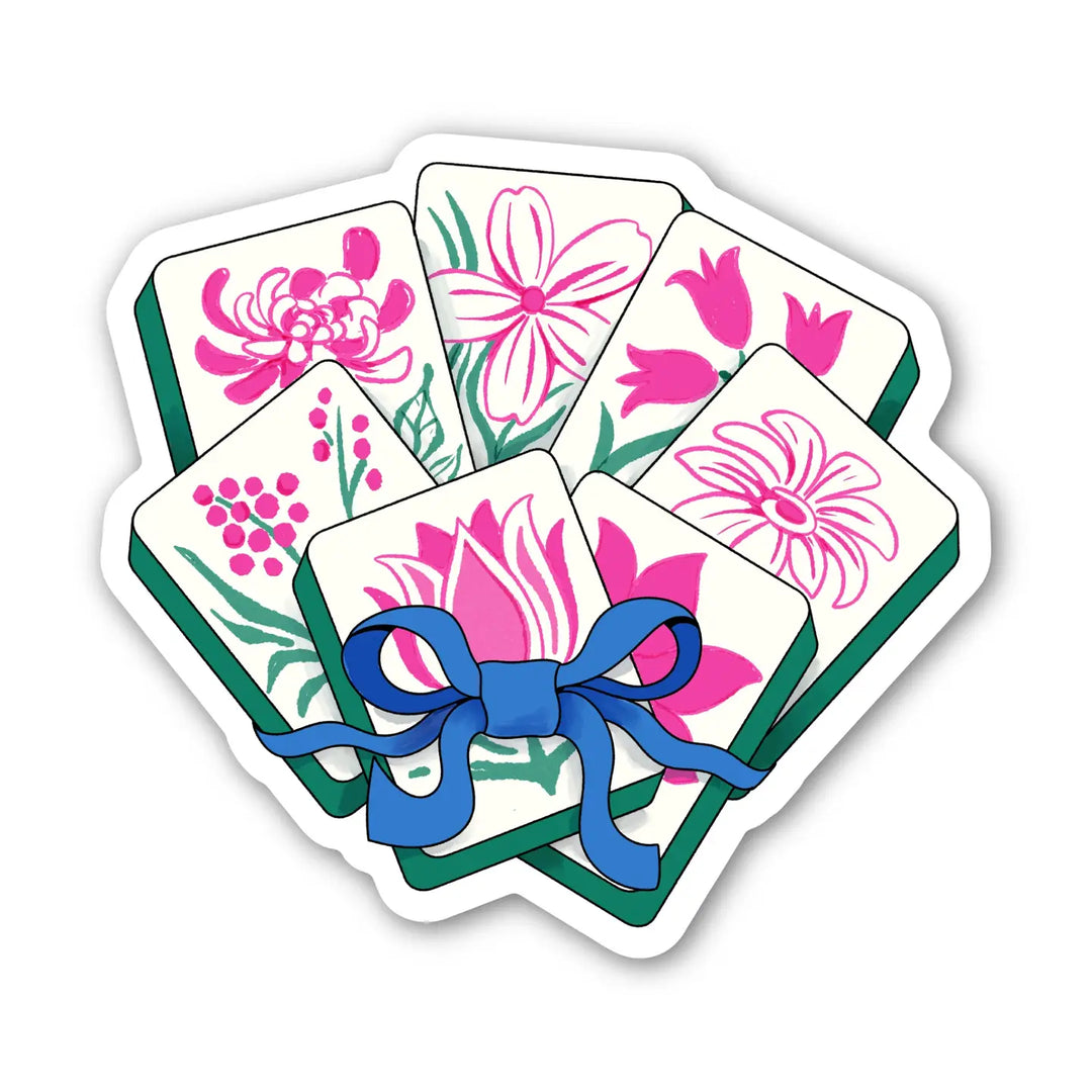 Mahjong Tile Bouquet Waterproof Sticker