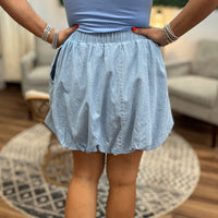 Bubble Hem Denim Skirt