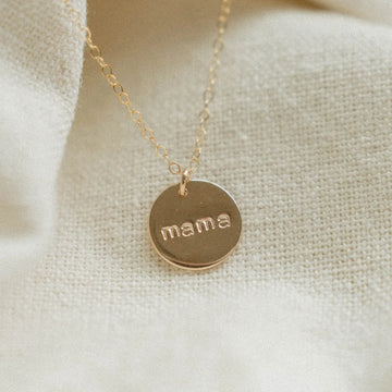 Mama Disc Necklace | 14k Gold Filled | Waterproof