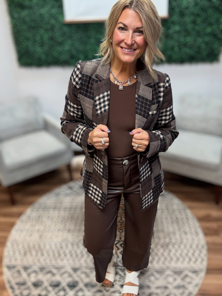 Patchwork Plaid Blazer