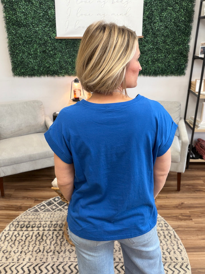 Flag Patch Tee - Classic Blue