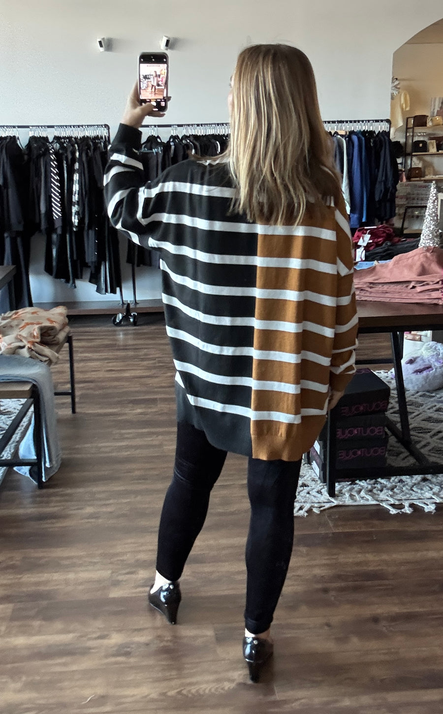 Parker Striped Sweater - Tan