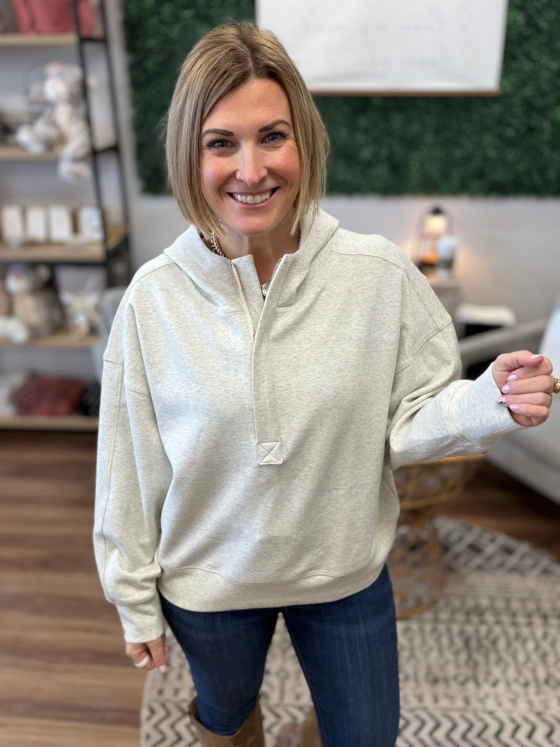 Half-Zip Scuba Pullover Hoodie