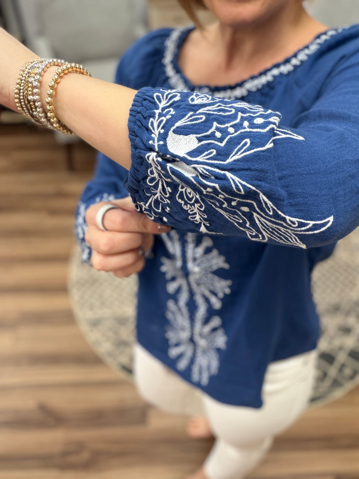Liverpool - 3/4 Sleeve Woven Top