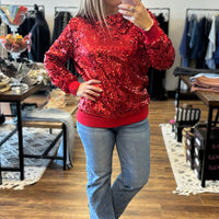 In the Spotlight Sequin Top - Red