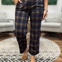 Liverpool - Mabel Plaid Crop Wide Leg Pants
