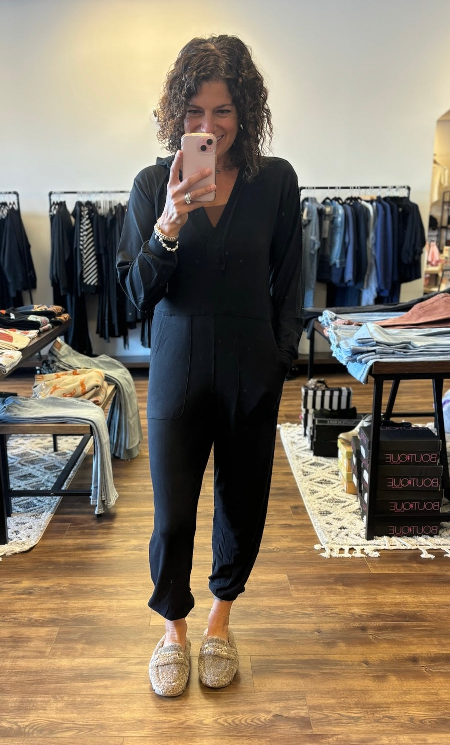 Karina - Long Sleeve Jumpsuit - Black