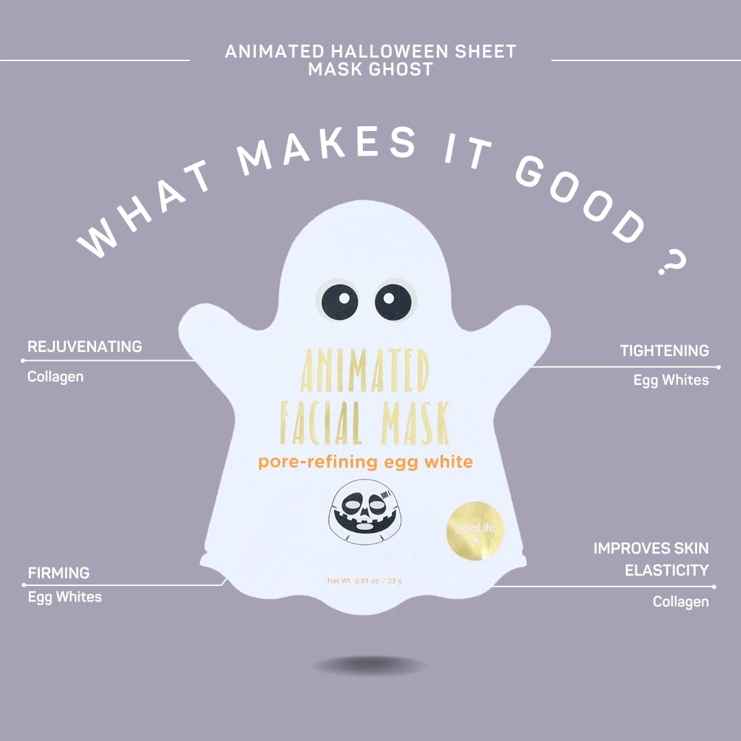 Animated Halloween Facial Mask Pore-Refining Egg White Ghost