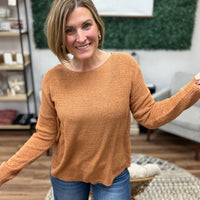 Lightweight Drop Shoulder Sweater - Terracotta
