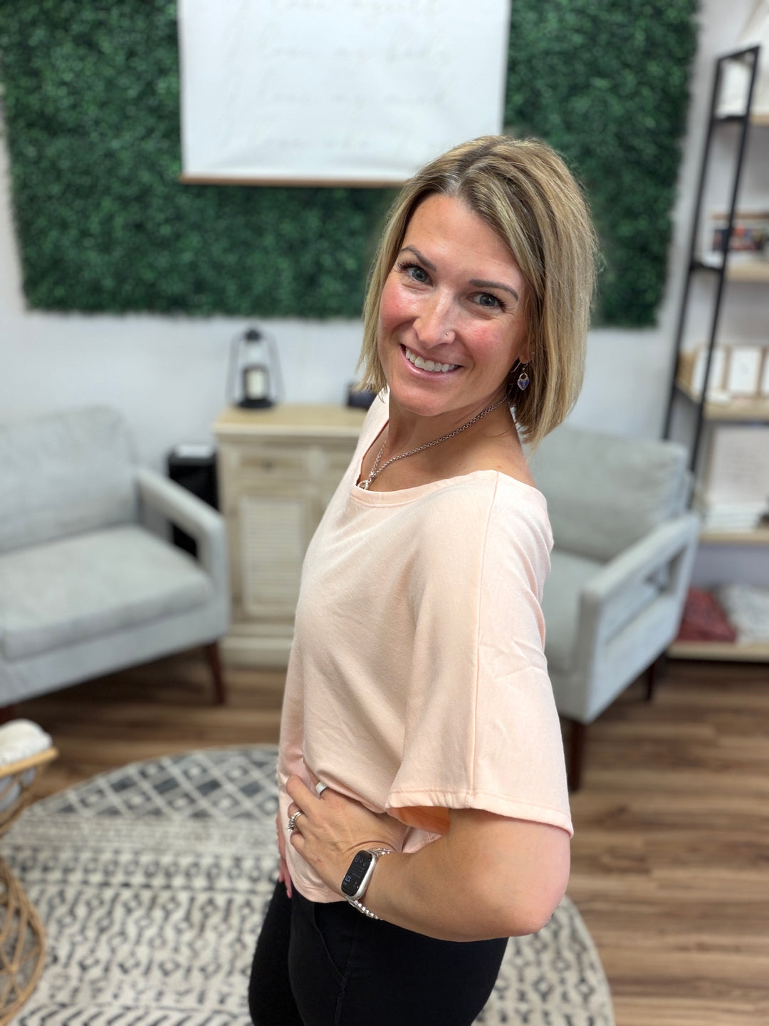 Off Duty Crossback Top - Blush
