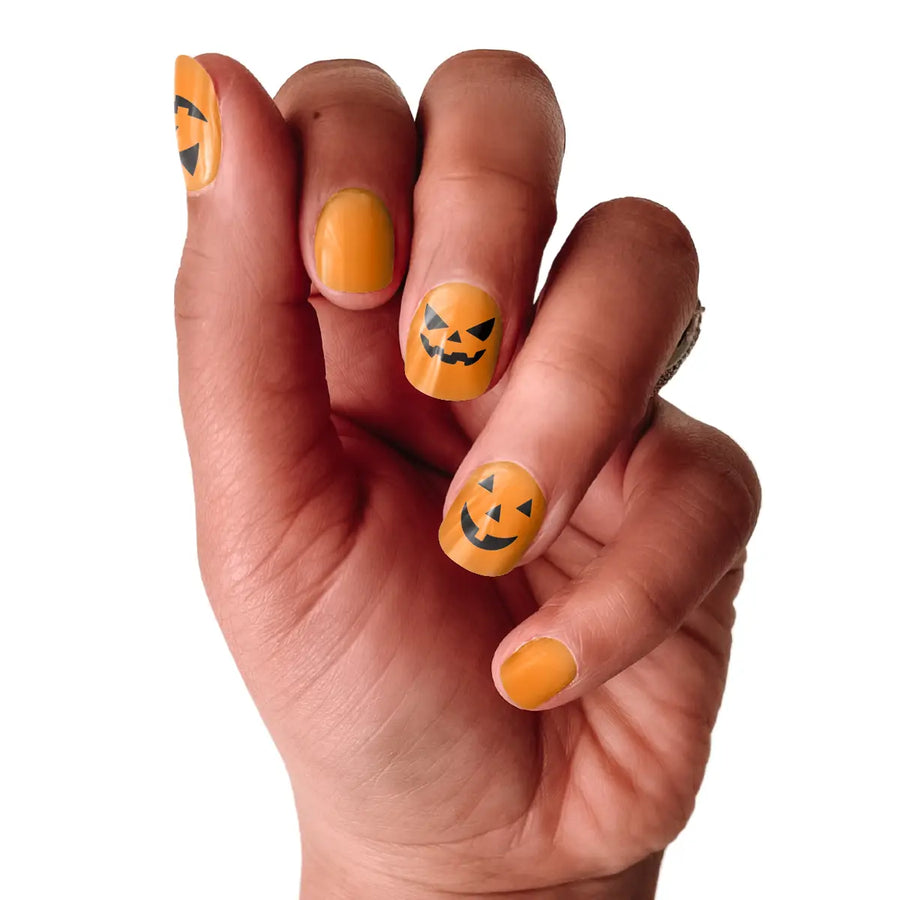 Jack O' Lantern | Classic Orange & Black Halloween Nail Wrap
