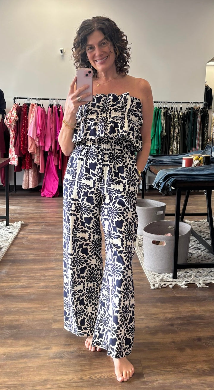 Santorini Nights Strapless Jumpsuit