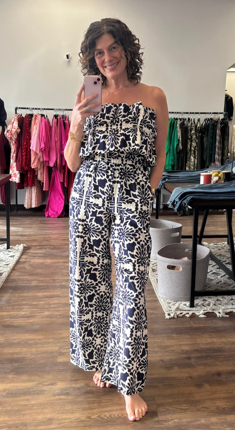 Santorini Nights Strapless Jumpsuit