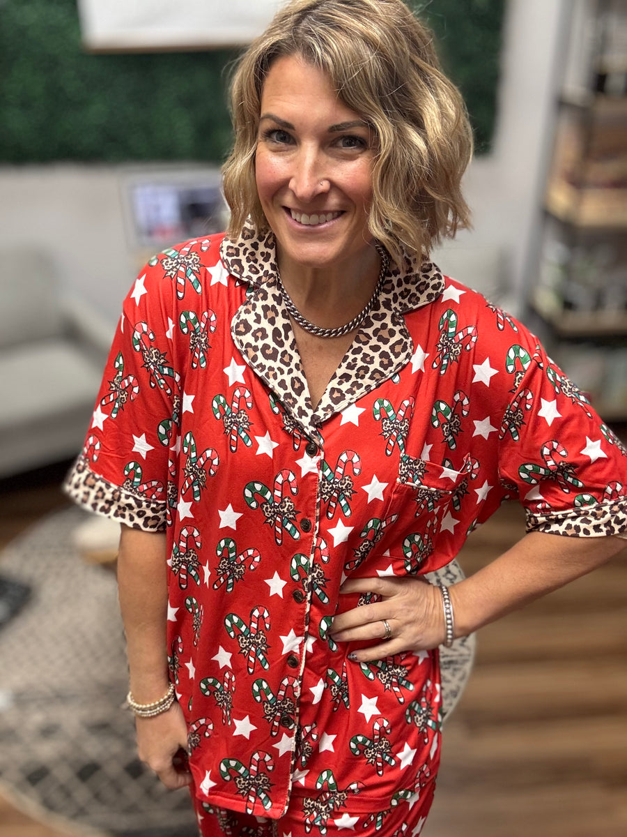 Christmas Luxe Pajama Set - Candy Canes