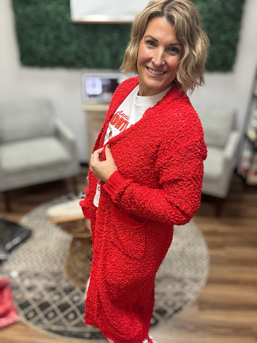Poppy Knit Popcorn Cardigan