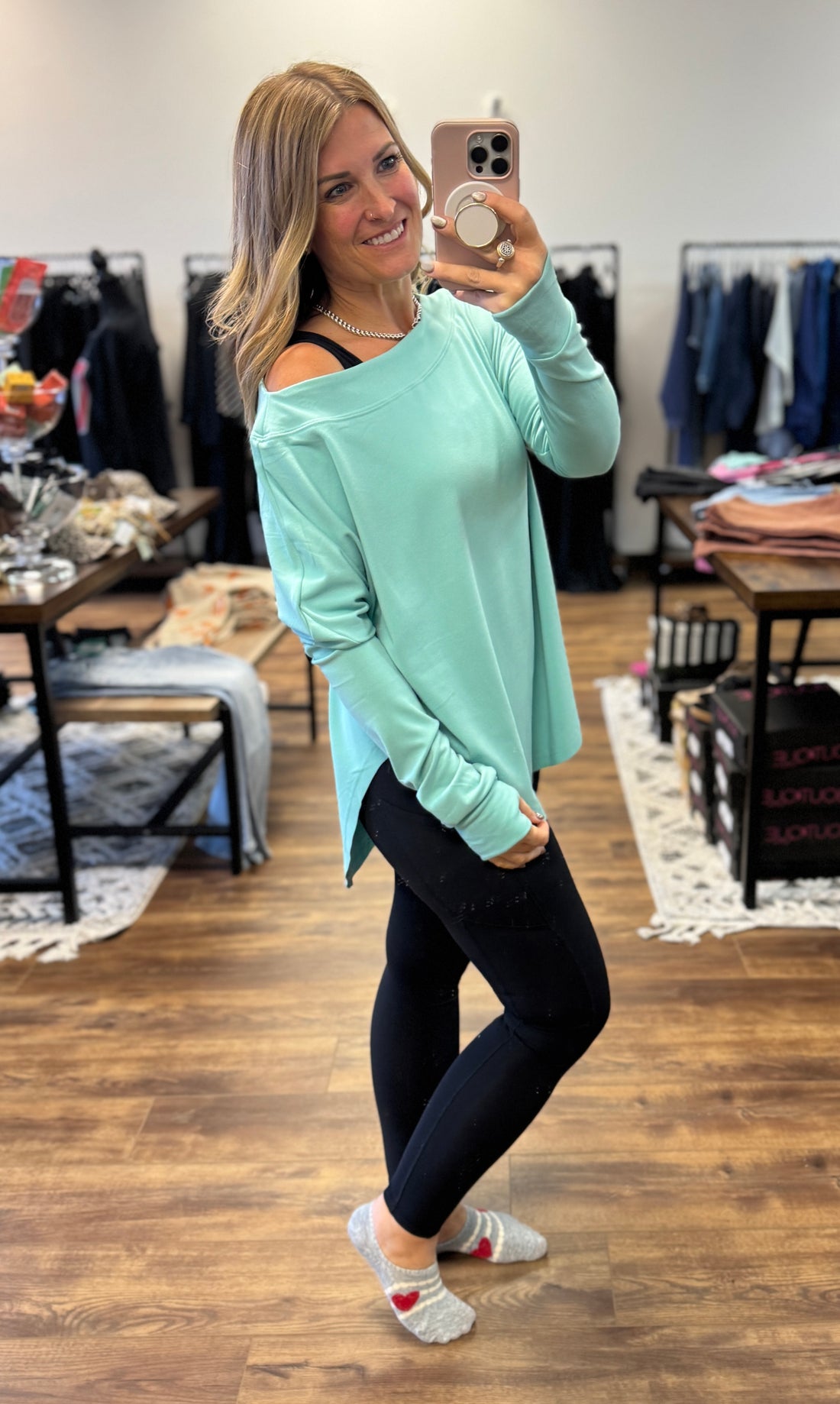 Zoey Athleisure Top - Aqua