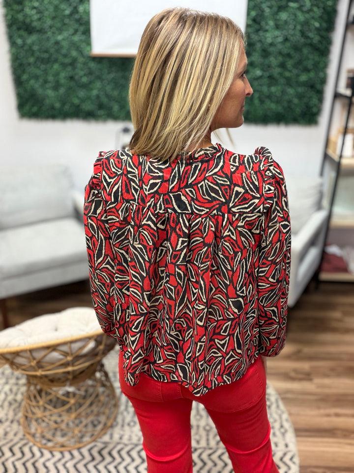 Liverpool - Long Sleeve Woven Blouse with Pintucks