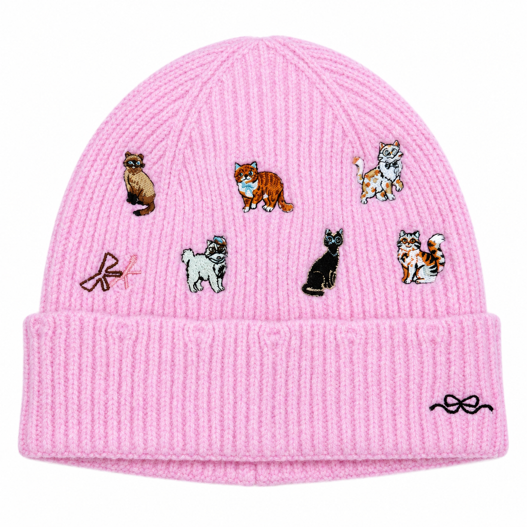 Cat Lady Embroidered Beanie
