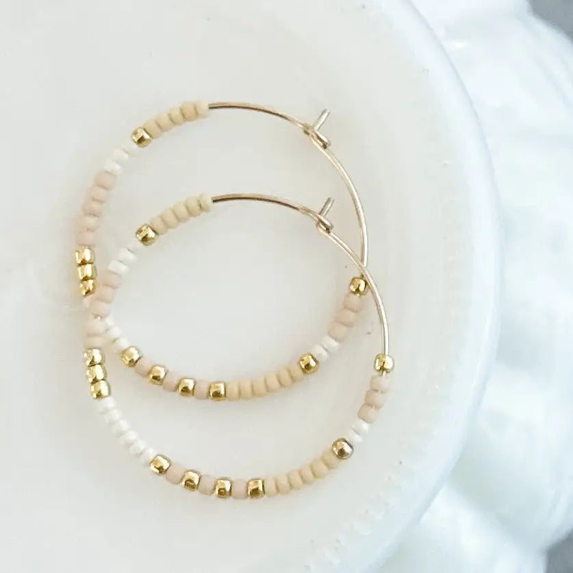 Sugar Cookies Beaded Hoop Earrings